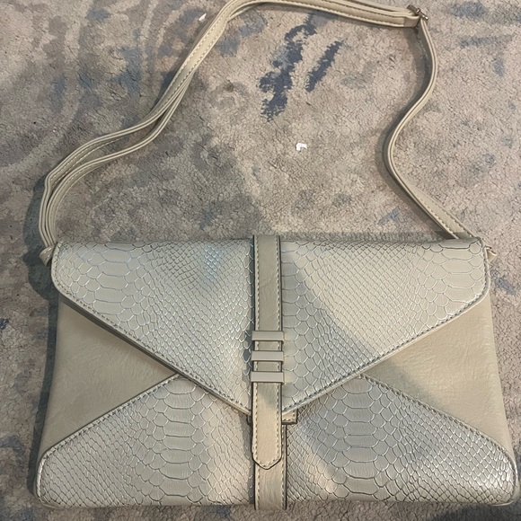 Melie Bianco Handbags - Melie Bianco Textured Cream Clutch